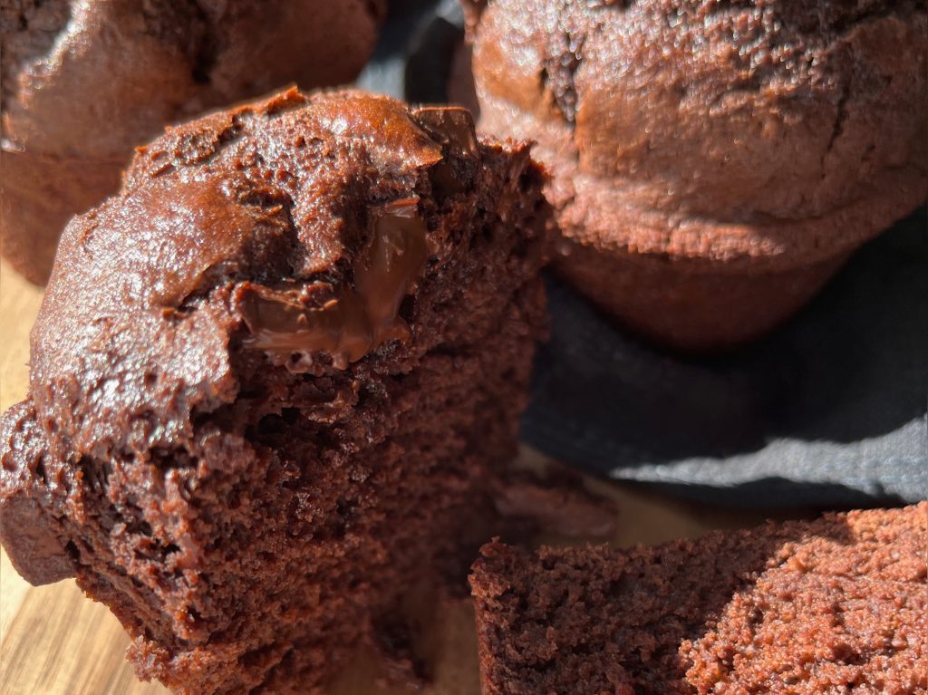 chocolate lactation muffins close-up 