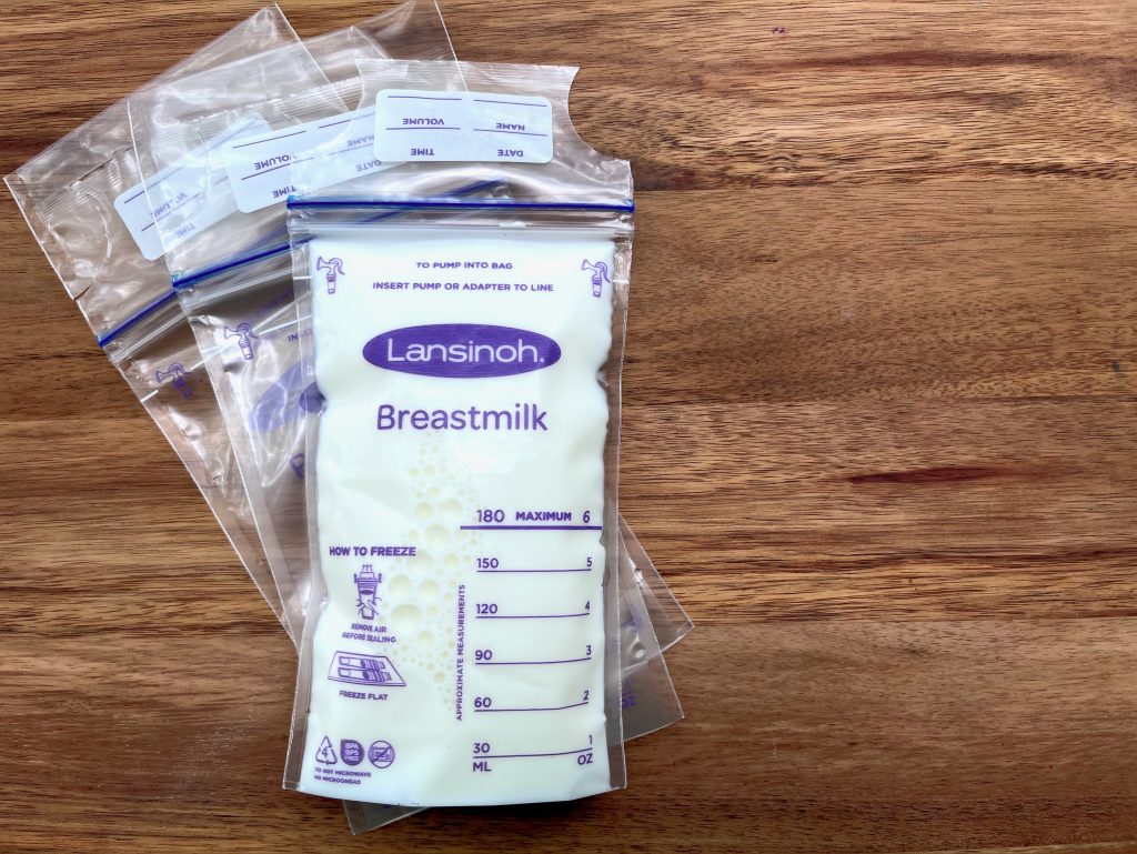 milk bags filled with breastmilk meant for power pumping blogpost
